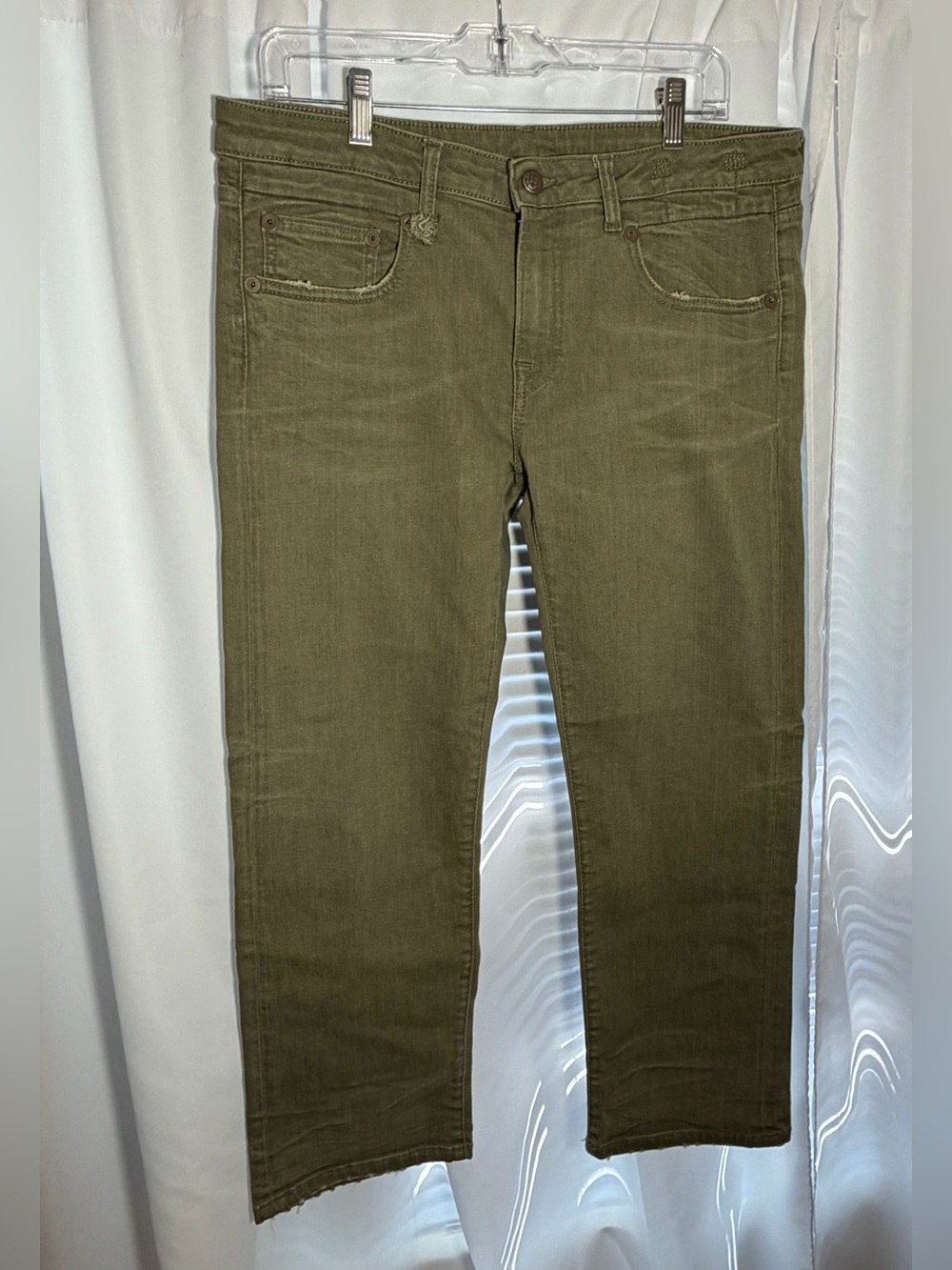 R13 Boy Straight Jeans In Olive Green Stretch size 30